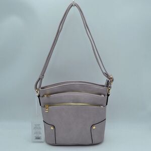 Alyssa Nicole Triple Zip Pocket Large Crossbody Bag